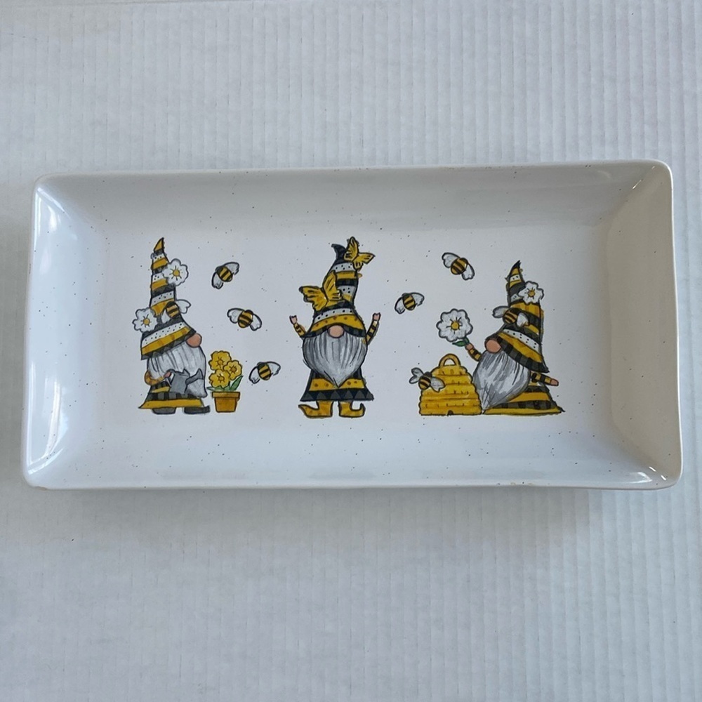 Heartland Hive Gnomes Tray Catch All Tray Bees Honey Garden Theme Beehive Tray
